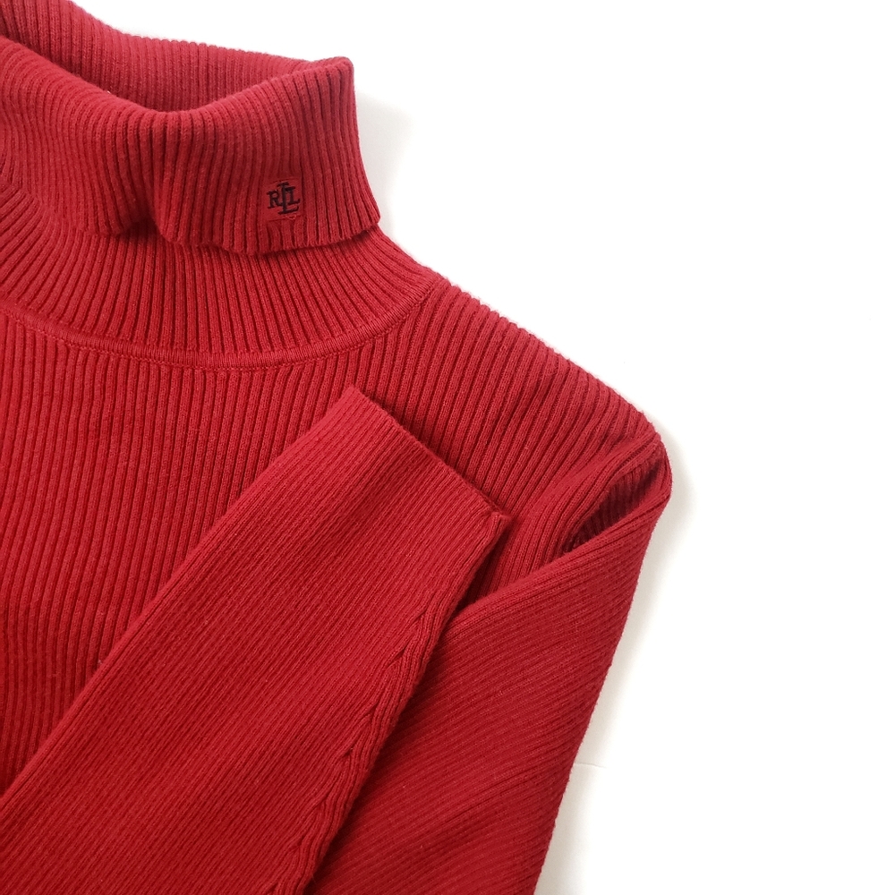 Classic LAUREN Ralp Lauren Red Turtleneck  XL ⭐
